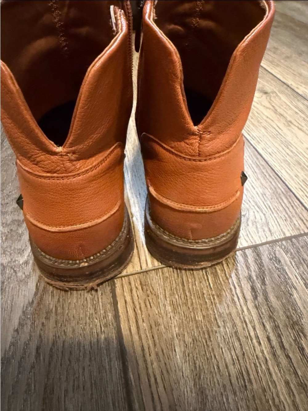 Franco Sarto Women’s Burnt Orange Leather Ankle Boots Size 10 - Picture 8 of 10